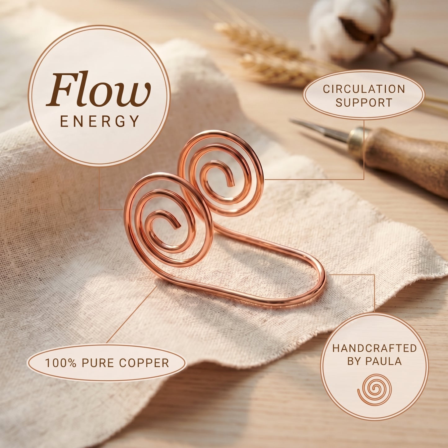 Paula's Flow Copper Hand Spiral