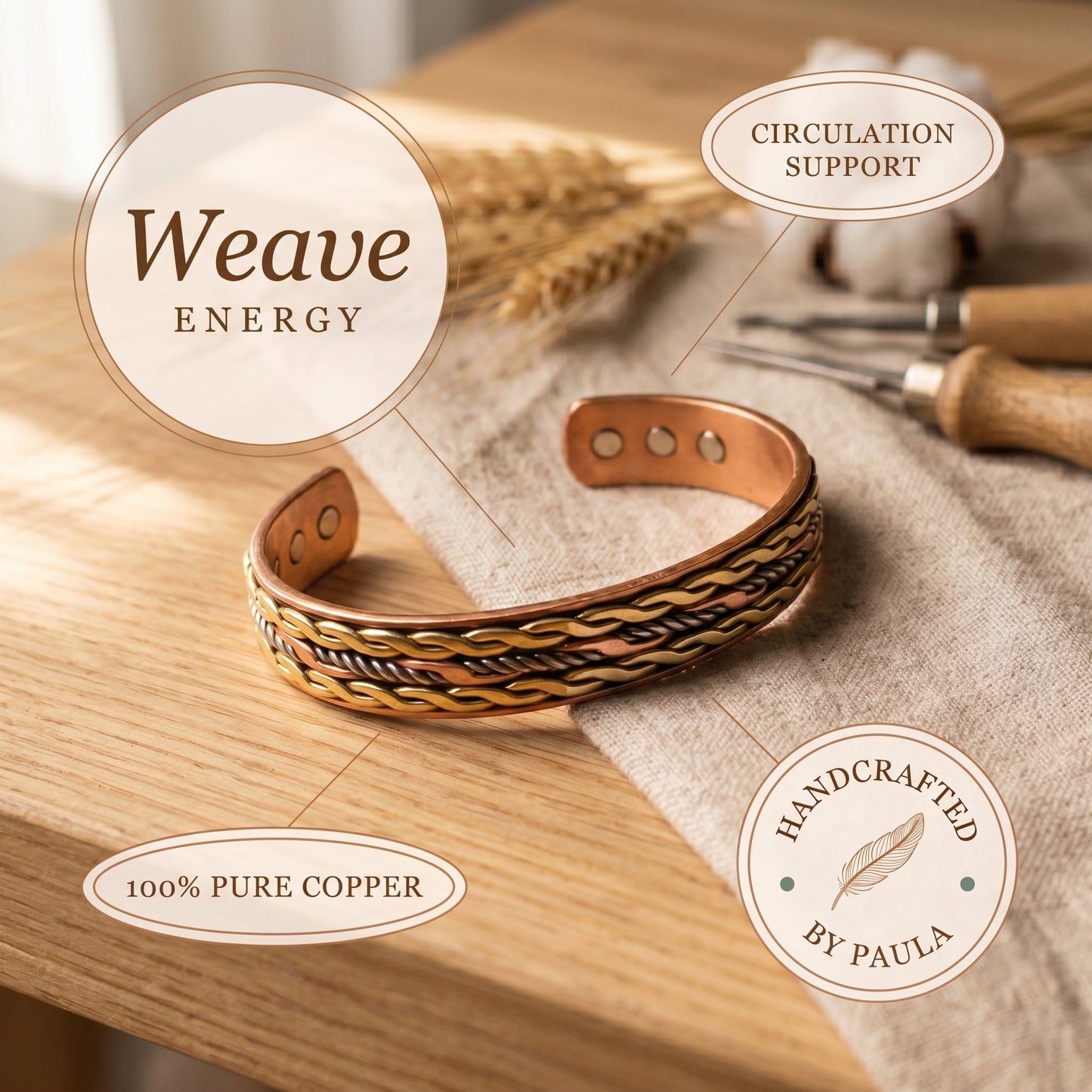 Paulas's Weave Copper Bracelet