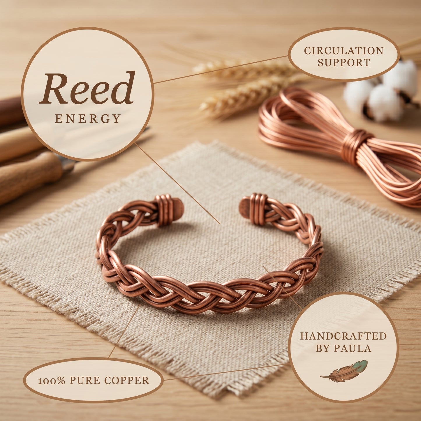 Paula's Reed Copper Anklet