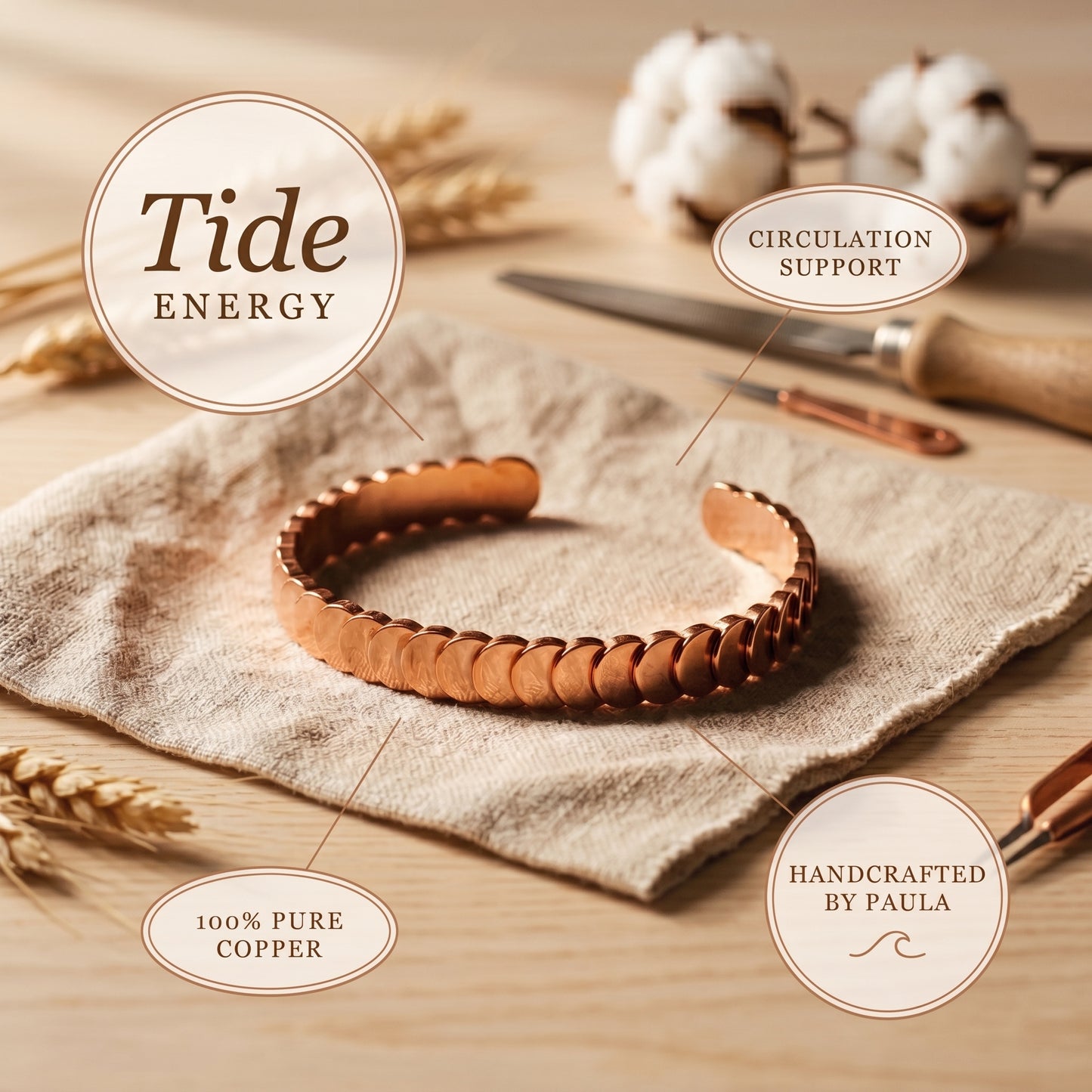 Paulas's Tide Copper Bracelet