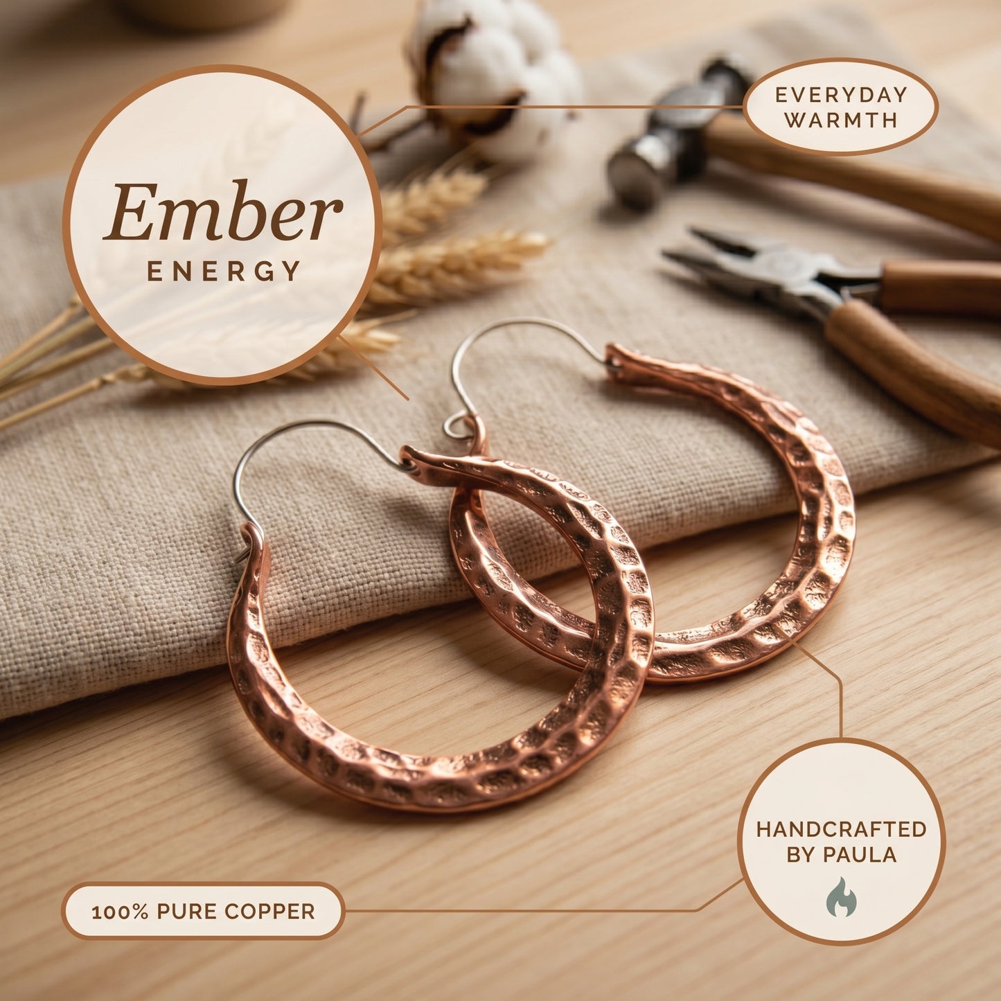 Paula's Ember Copper Earrings