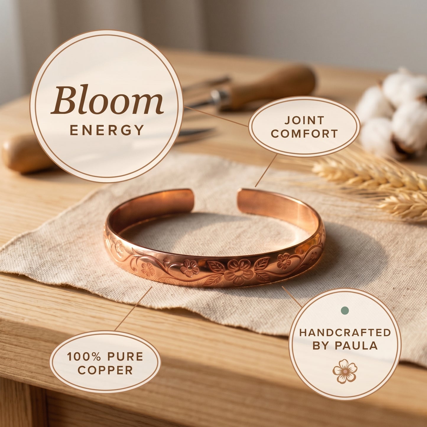 Paulas's Bloom Copper Bracelet