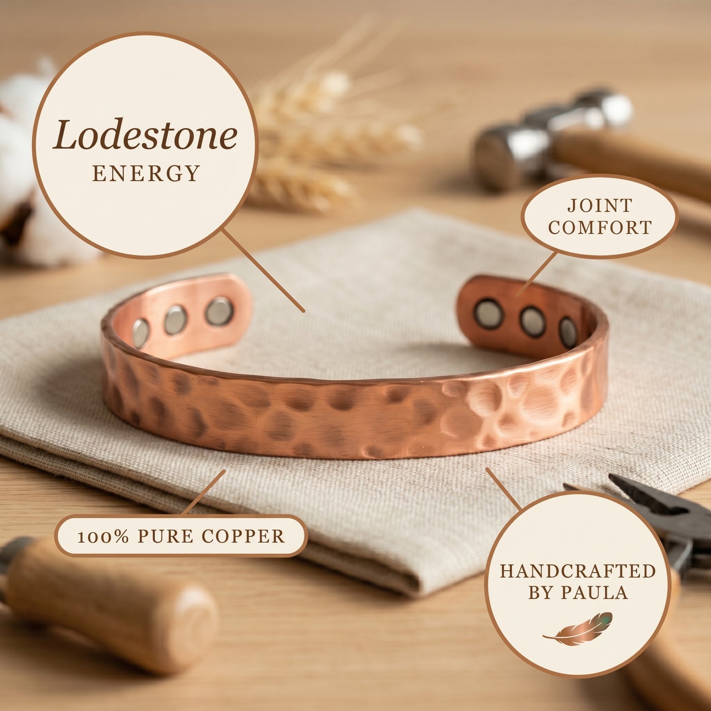 Paula's Lodestone Copper Bracelet