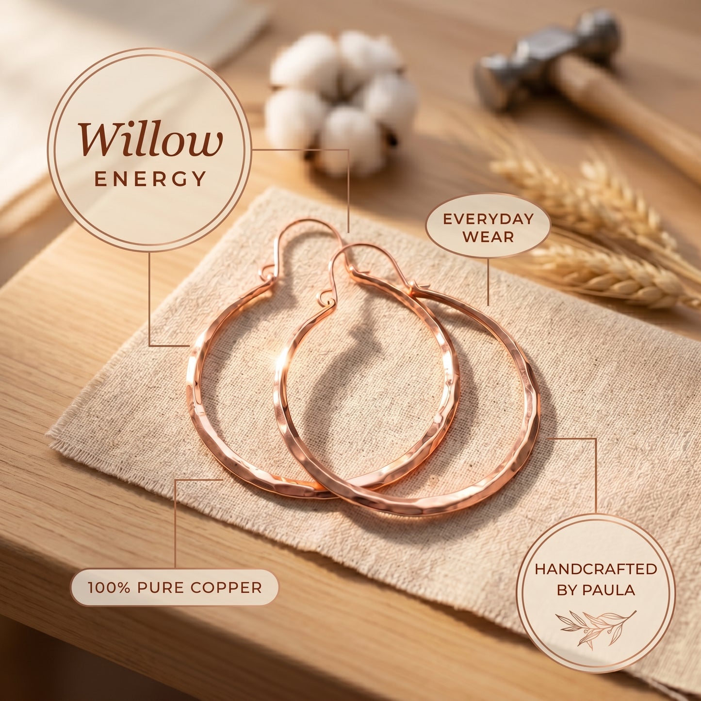 Paula's Willow Copper Earrings